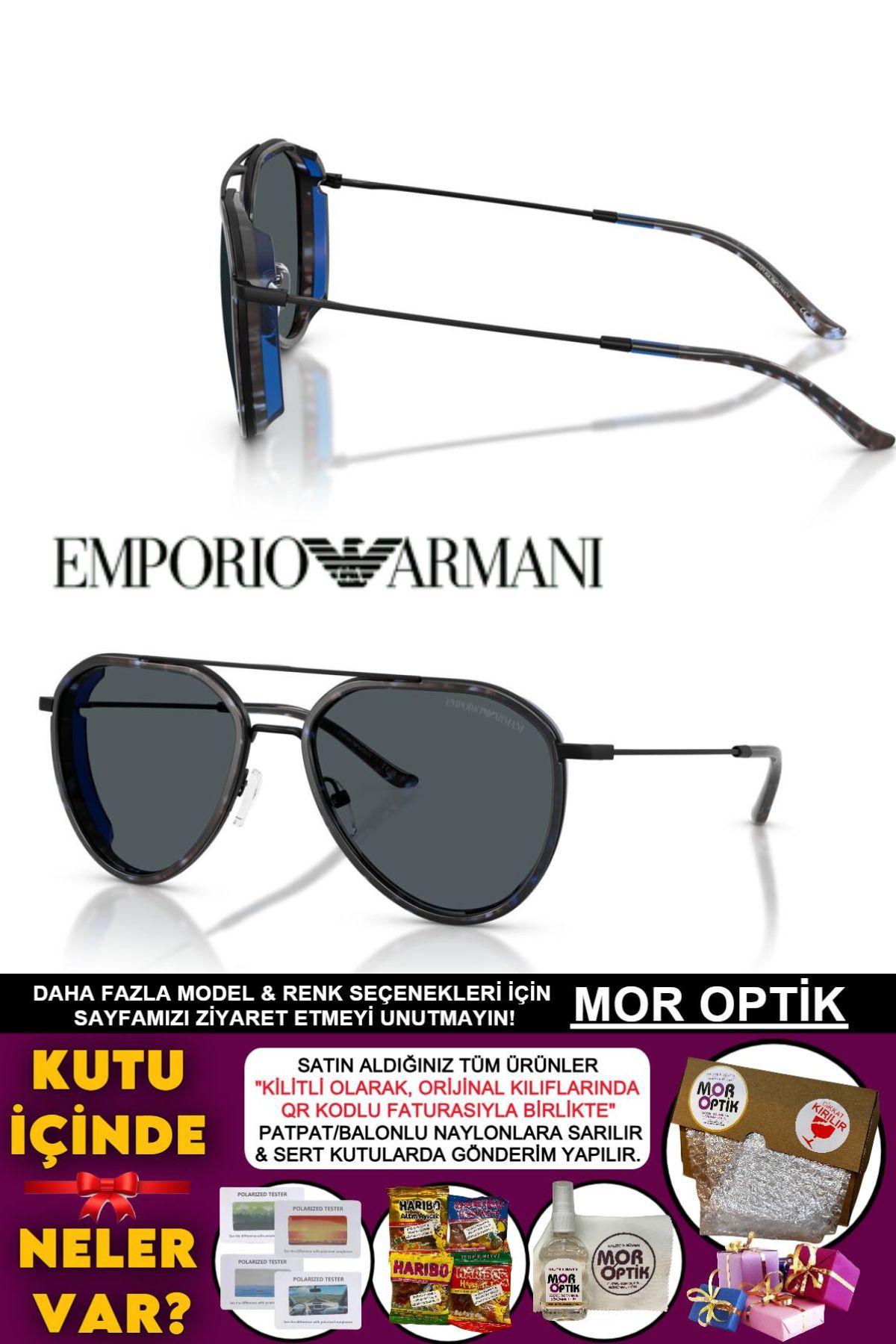 Emporio Armani EA2163 56-18-145 3N "KLASİK DAMLA MODEL DESENLİ"