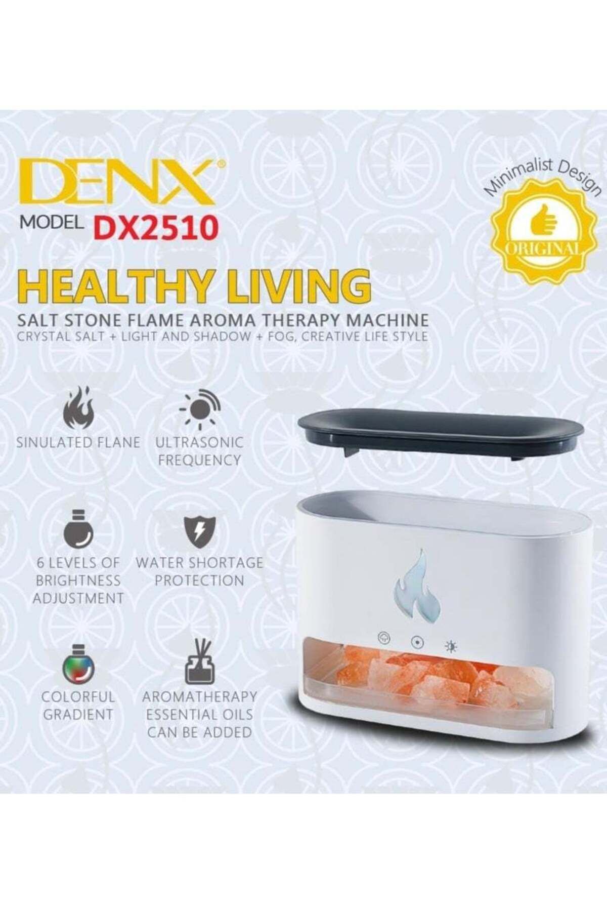 Denx-مرطب هواء معطر، مرطب هواء على شكل نار، ناشر هواء بتأثير لهب ملح الهيمالايا 2