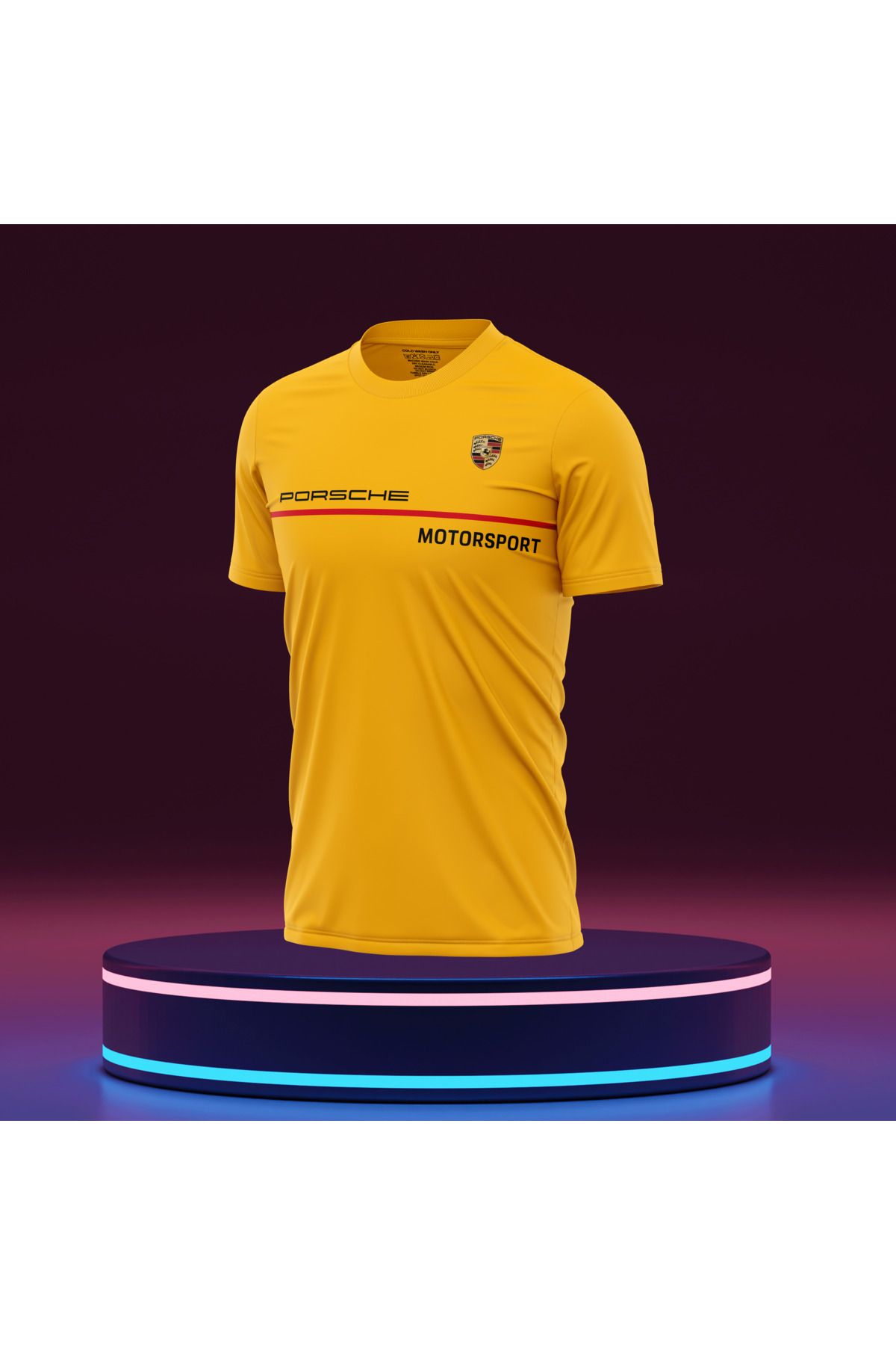 Bulvar Lee Erkek Sıfır Yaka Porsche Baskılı Yazlık T-Shirt