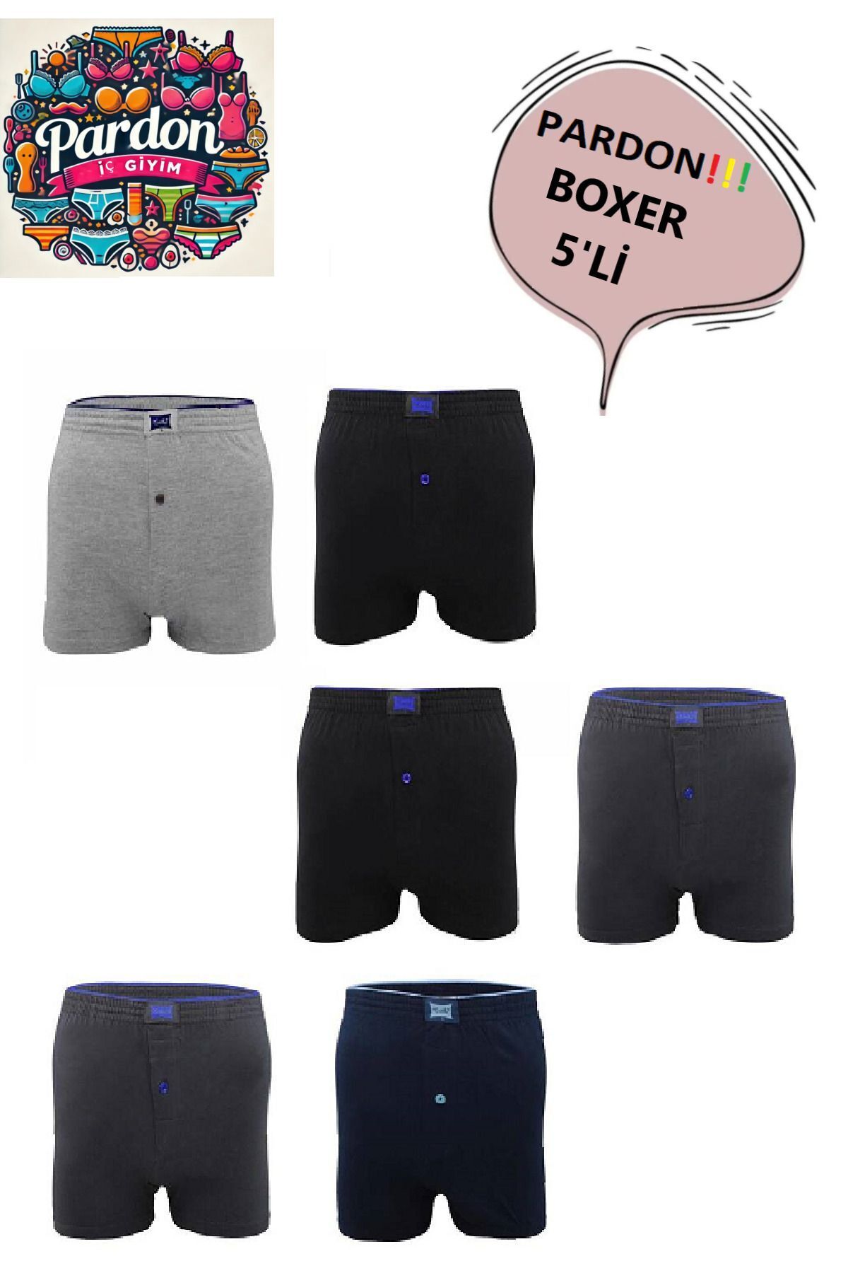Pardon Penye Boxer 5 Adet