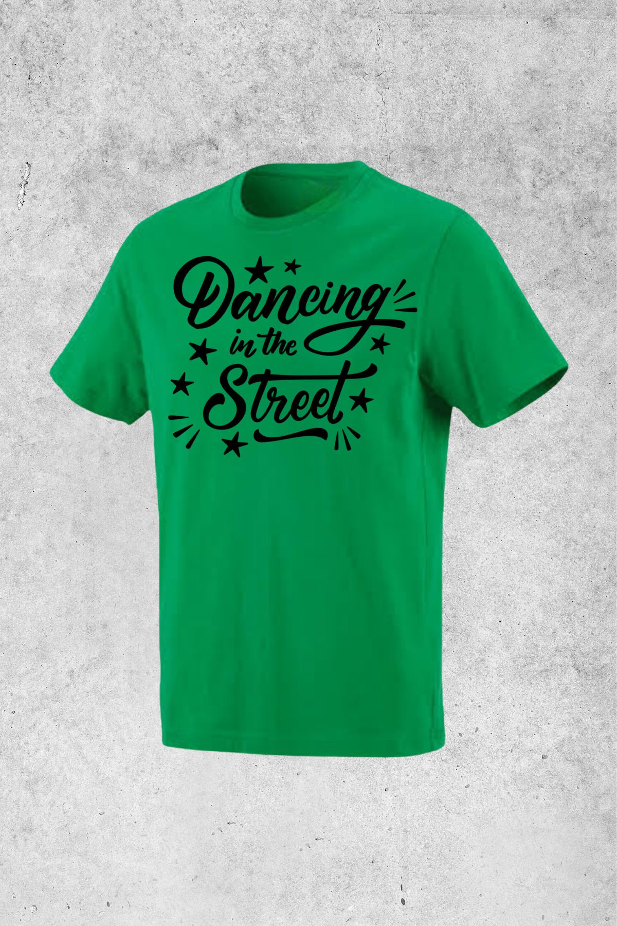 MOLICO Basic unisex sıfır yaka kısa kollu Dancinginthe street baskılı tshirt