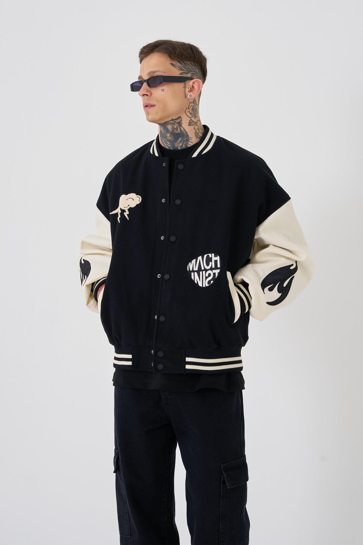 Machinist Erkek Cloud Oversize Siyah Bomber Ceket