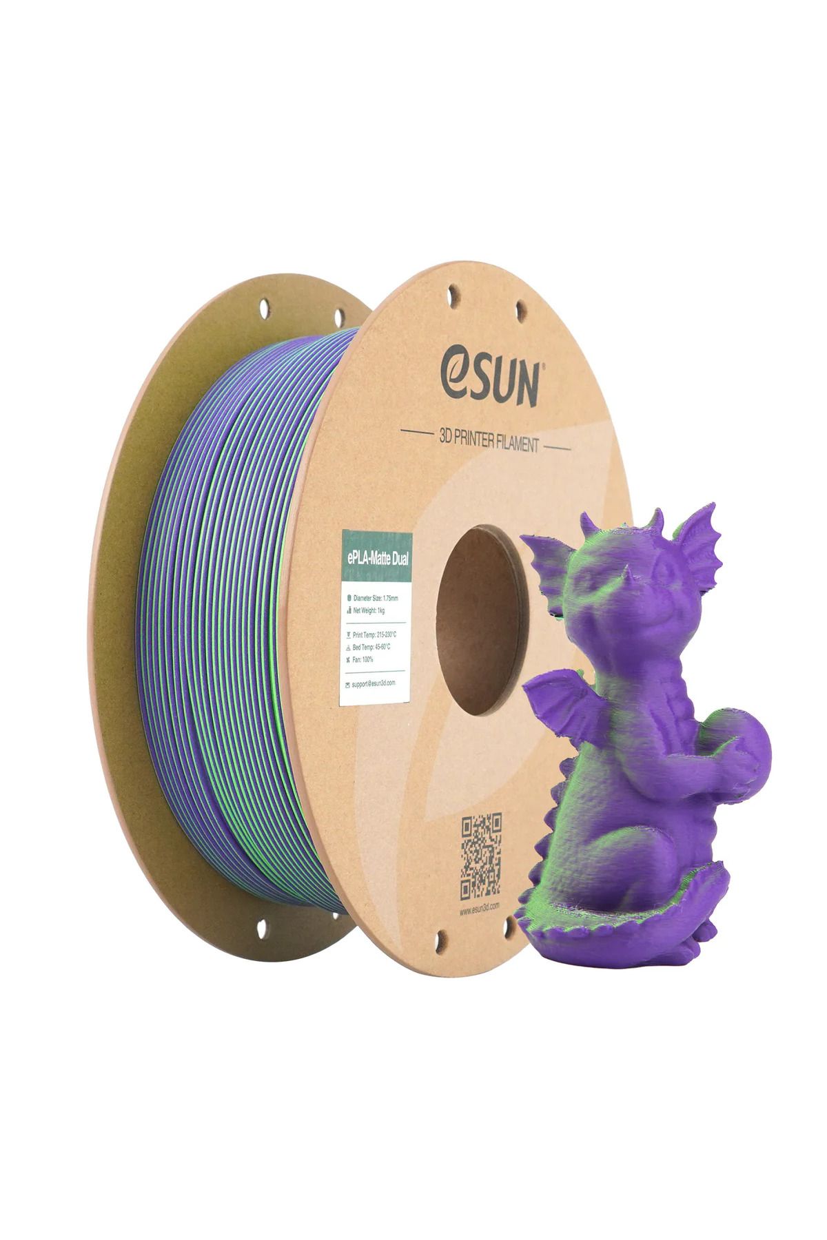 eSun ePLA-Matte Dual Yeşil Mor Filament 1.75 mm 1 Kg