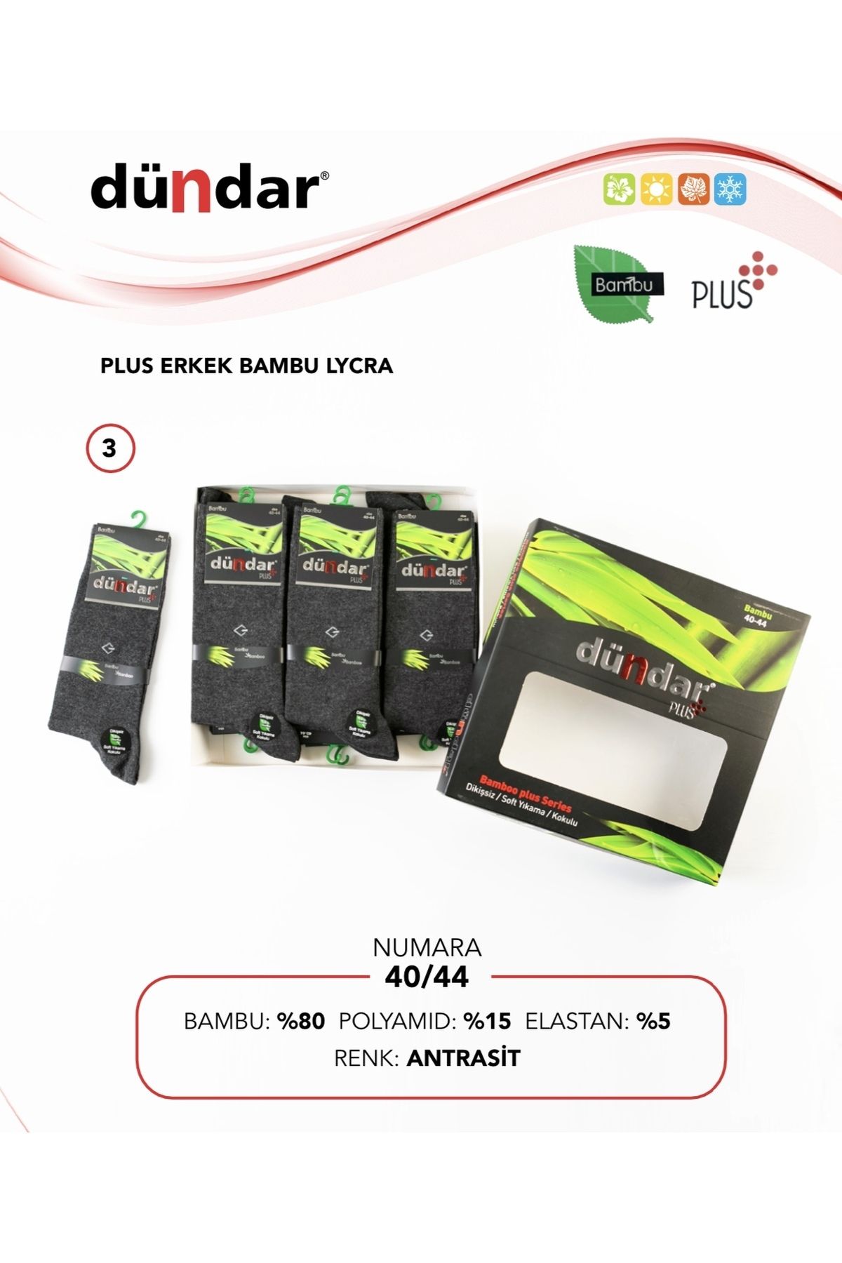 Pardon Erkek 12'Li Paket Bambu Plus Likralı Soket Çorap