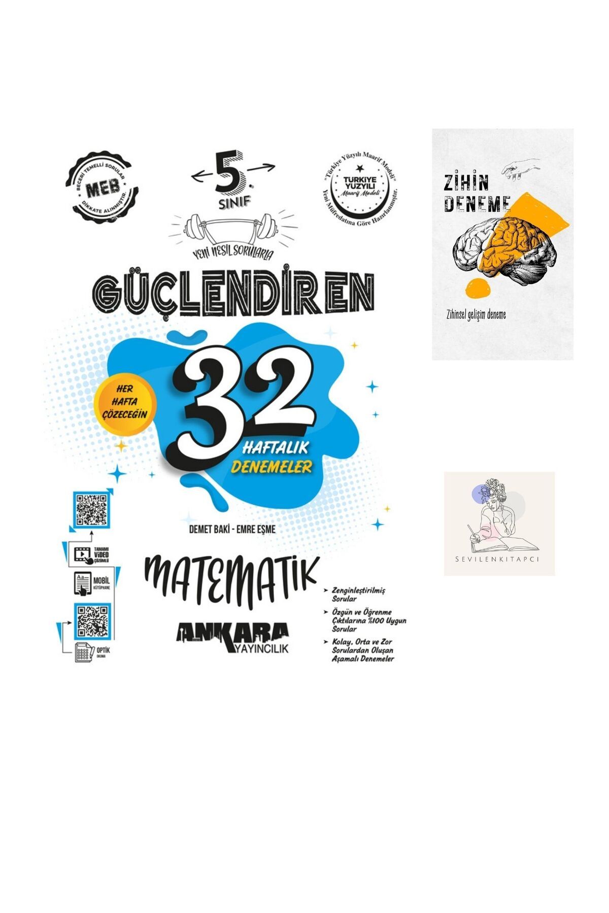 Ankara Yayıncılık ANKARA 5.SINIF GÜÇLENDİREN MATEMATİK 32 HAFTA DENEME-ZİHİNDENEME-KAR240