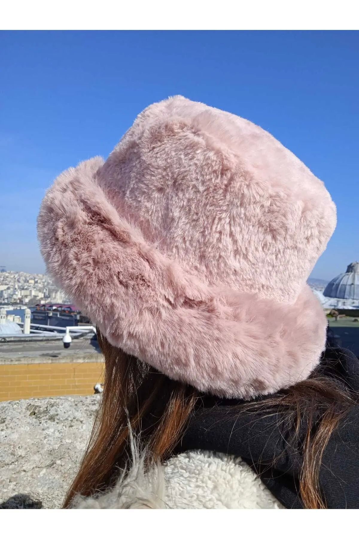 TakıDolabı Pembe Renk Peluş Şapka