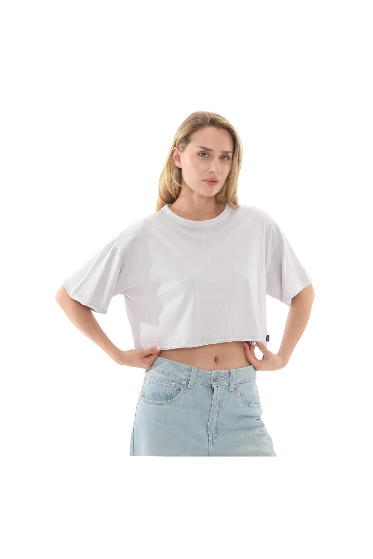 Vans 000M98UUI1-R Vans Relaxed Crop Wash Ss Tee Kadın T-Shirt Pembe