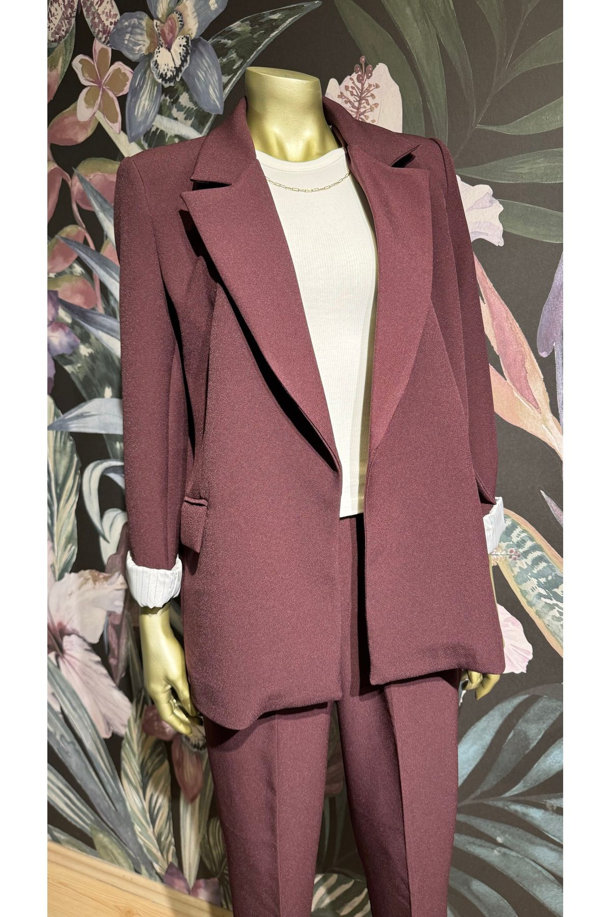 Büşra Butik Bordo blazer ceket