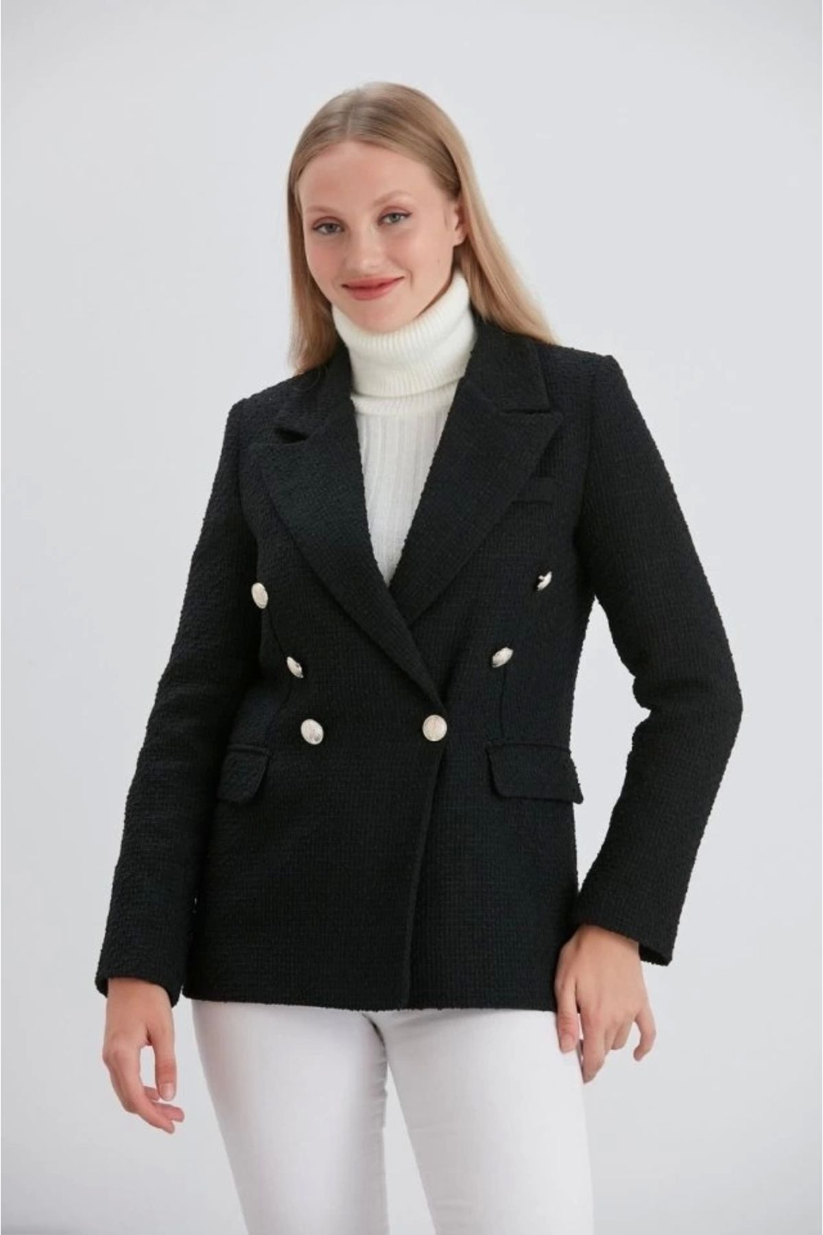 Butik Kruvaze Tüvit Ceket