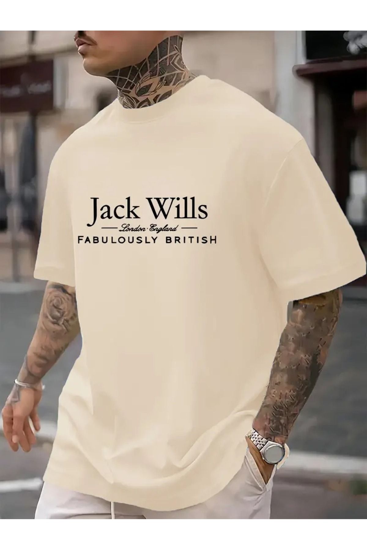 LAND MODA Büyük Beden Erkek 'Jack Wills' T-Shirt - Şık ve Rahat, Yumuşak Nefes Alabilen Kumaş