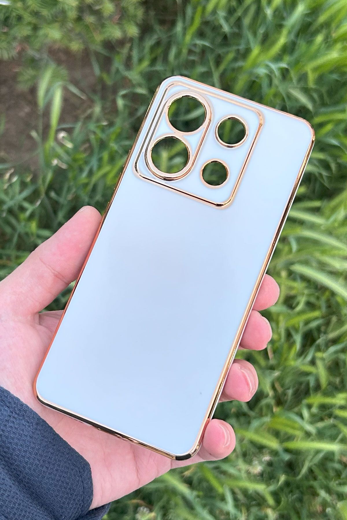 CEPSTOK Xiaomi Redmi Note 13 Pro 5G Kılıf Kenar Detaylı Yumuşak Parlak Silikon