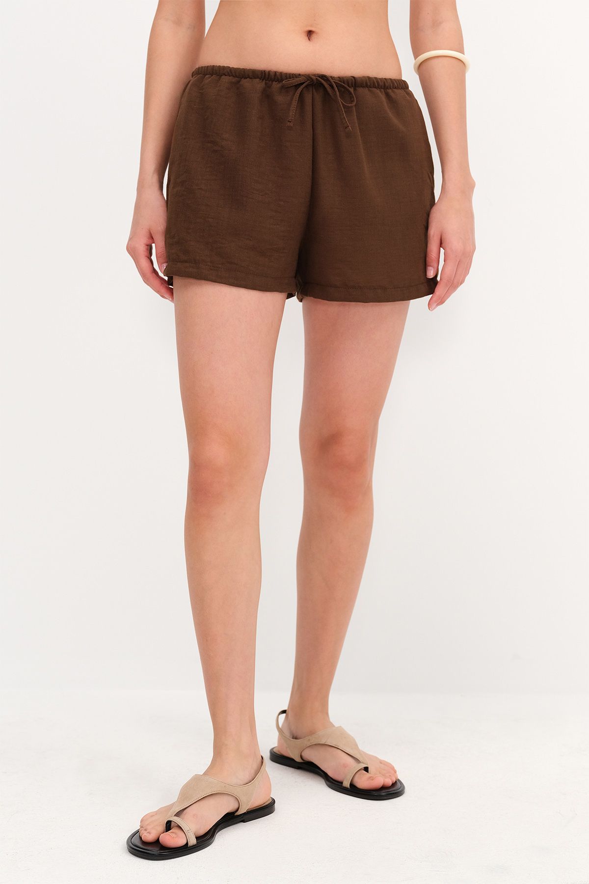Addax-Elastic Waist Shorts Ş17108 5