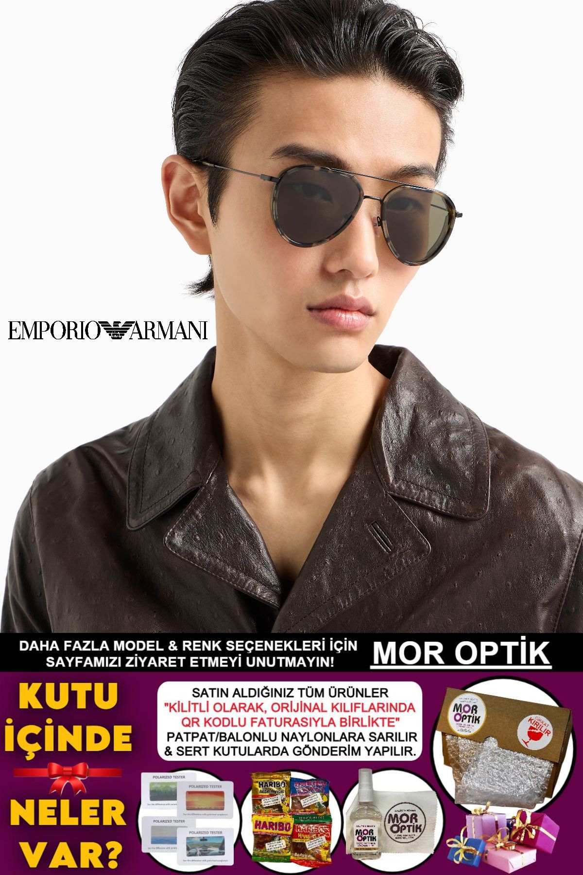 Emporio Armani EA2163 56-18-145 3N "KLASİK DAMLA MODEL DESENLİ"