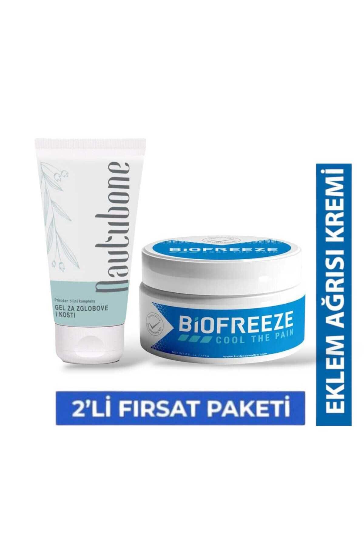 MEDİCREAM Nautubone ve Biofreeze Kas İskelet Bel Sırt Eklem Fıtık Gibi Tüm Vücut Ağrılarında Etkili 2'li Krem