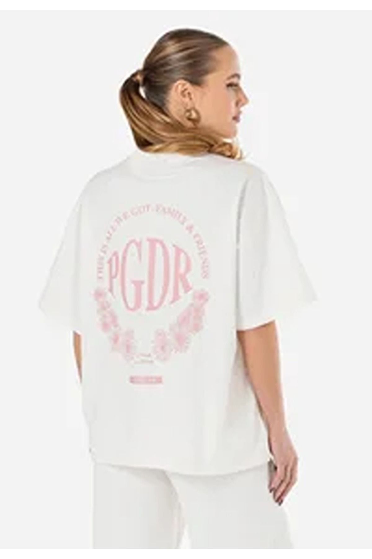 JANSO GROUP - KADIN PAMUKLU BASKILI KISA KOLLU TSHIRT 05