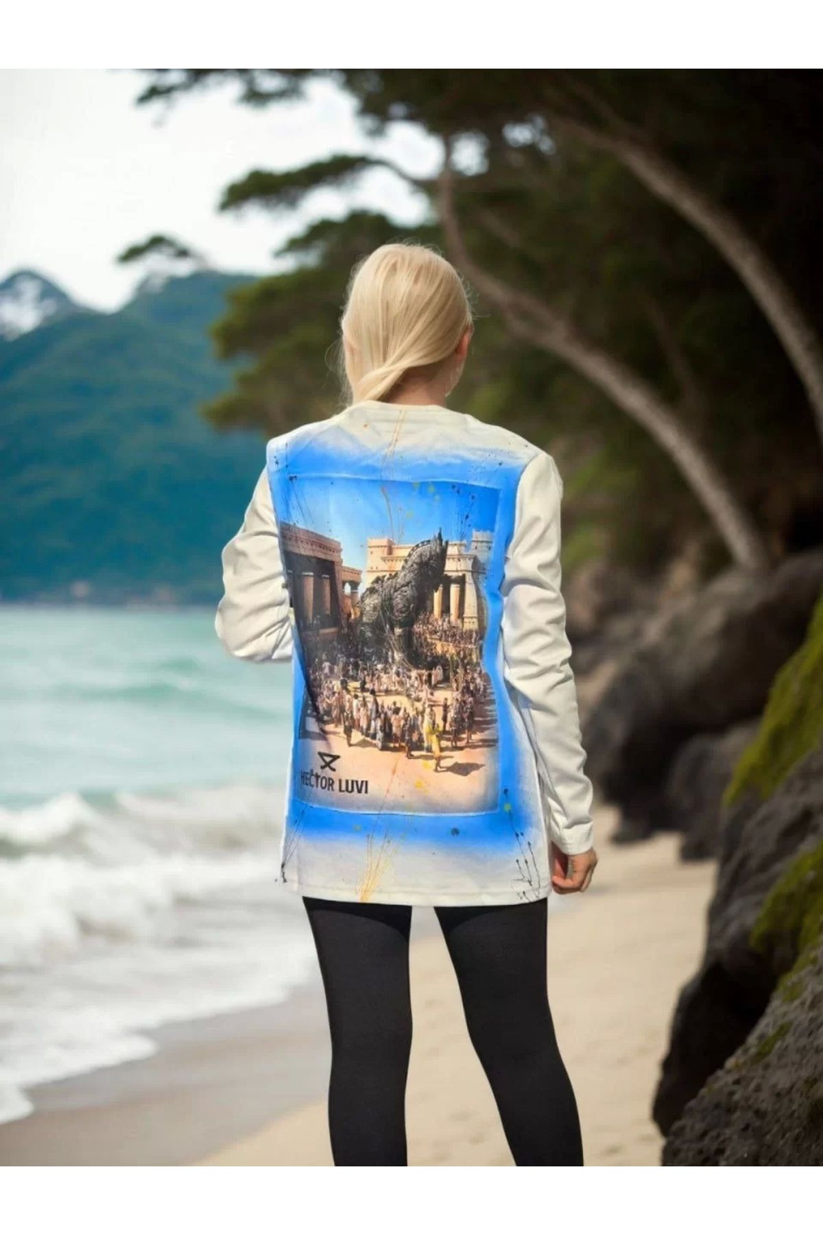 MODA Unisex Bisiklet Yaka Uzun Kollu T-Shirt - Beyaz