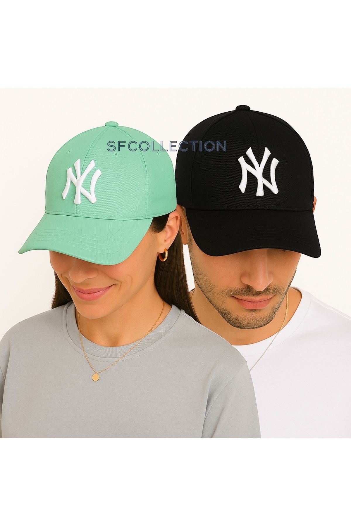 SFCOLLECTION Unisex Spor Şapka Ny New York 2’li Set Şapka