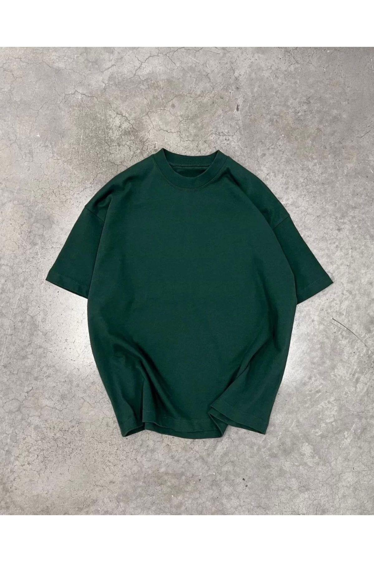 MODA Unisex Basic Bisiklet Yaka Oversize T-Shirt - Haki