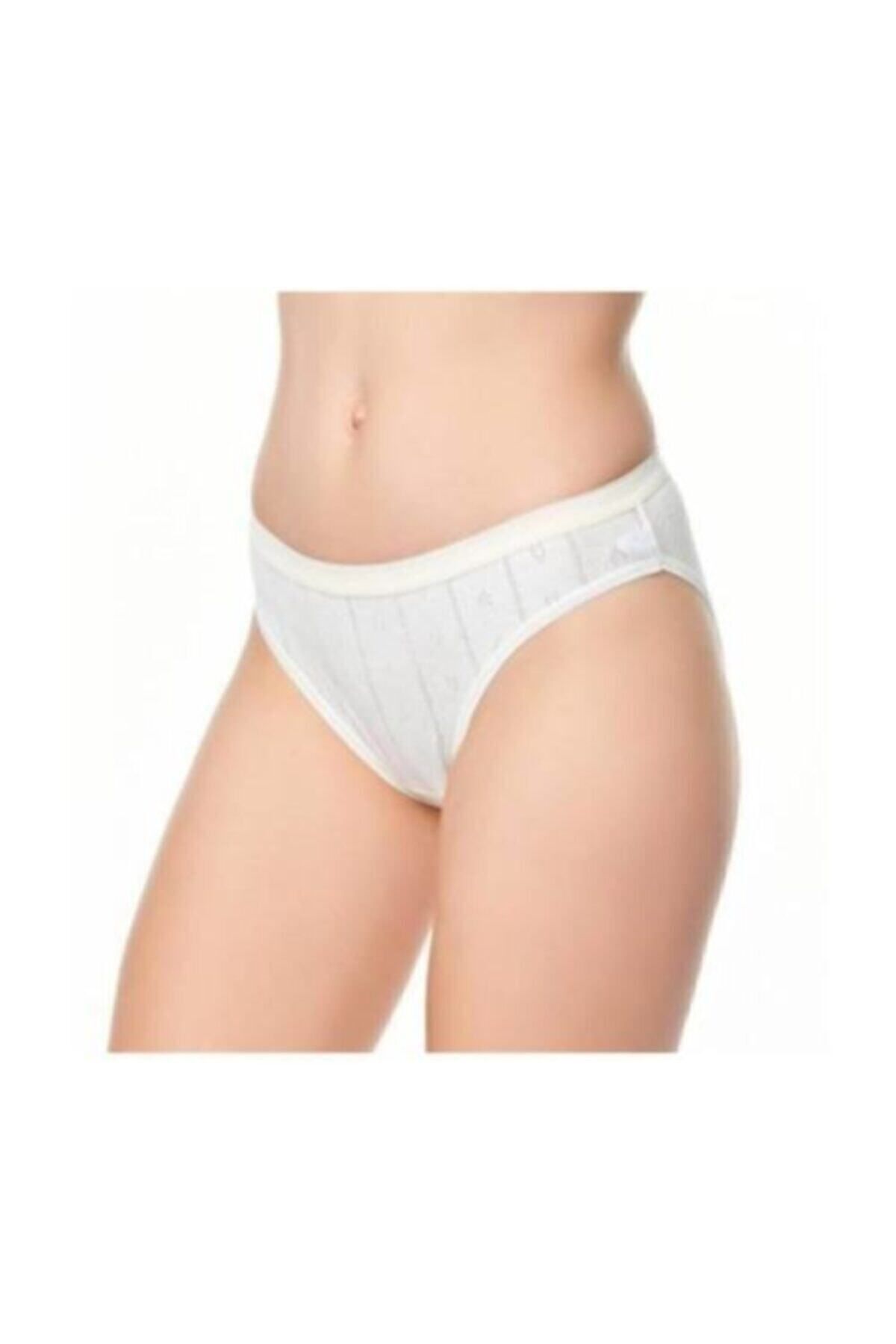 Pardon 6'Lı Paket Kadın Beyaz Jakarlı Bikini Külot