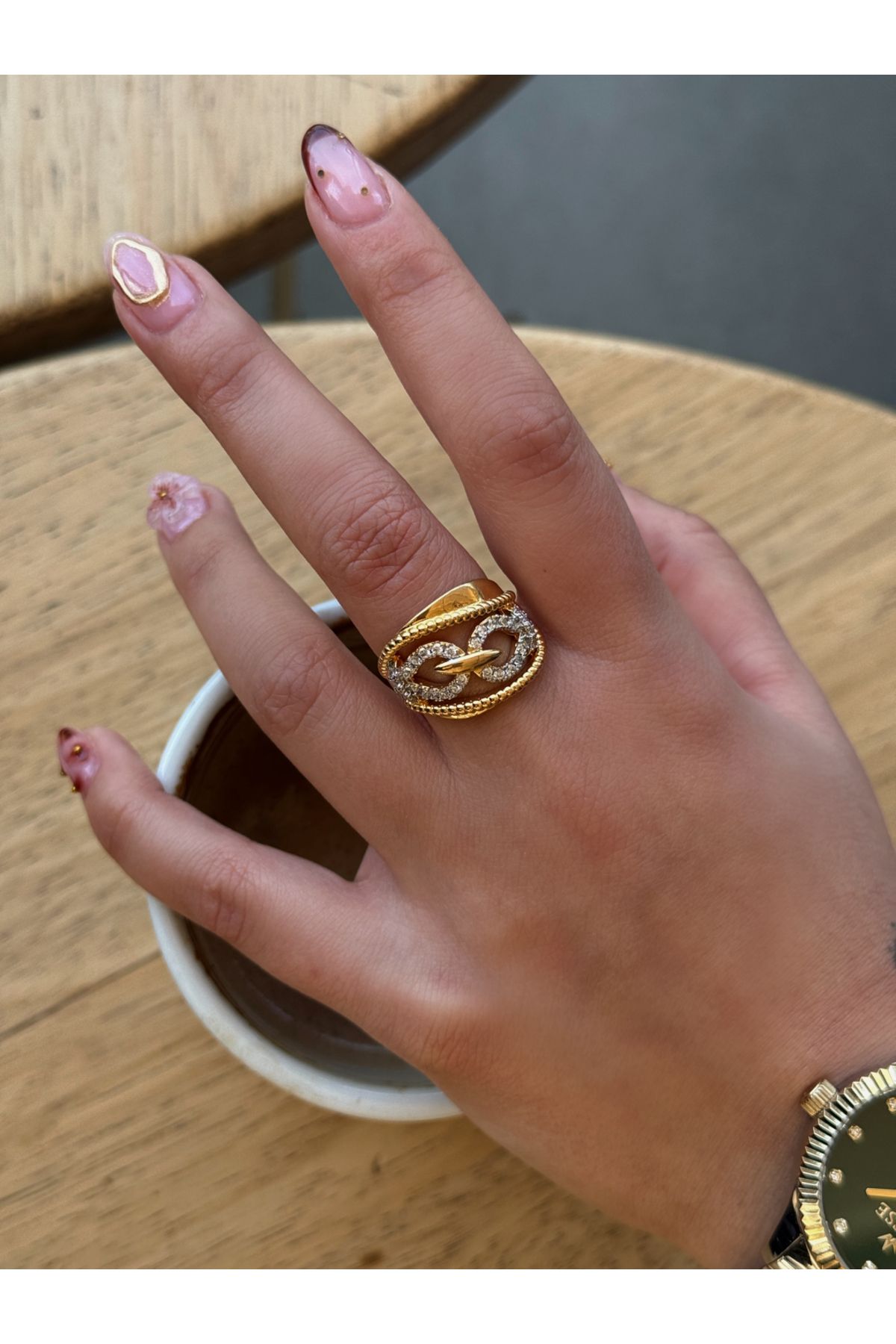 HeyYou Jewelry Ayarlanabilir zincir yüzük