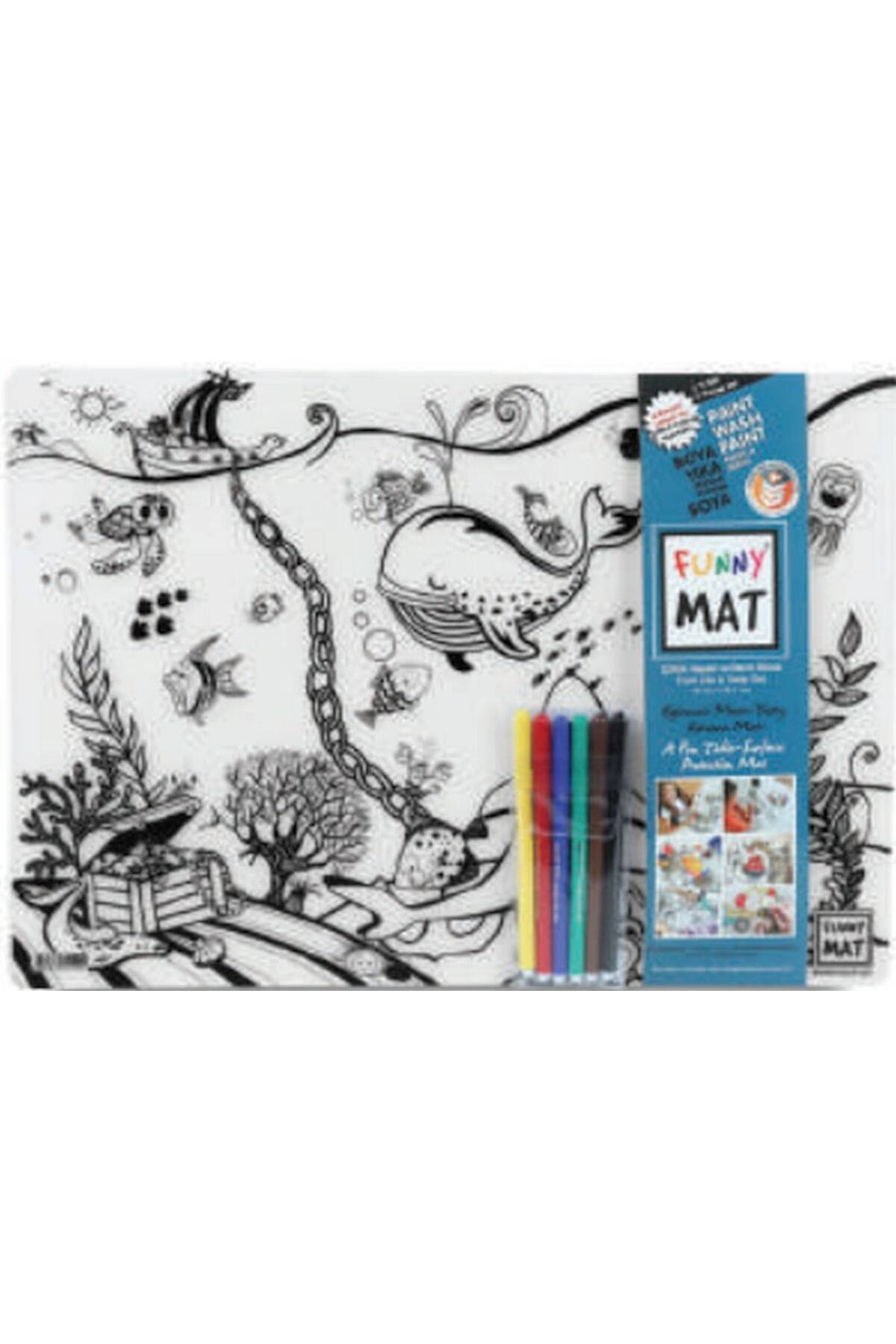 Destek Yayınları Funny Mat Çiftlik Ve Derin Deniz 6Lı Kalem Hediyeli 30 x 40 cm