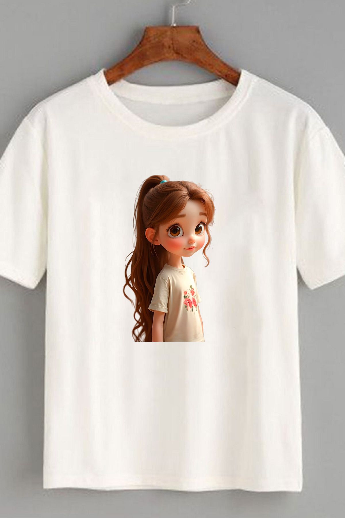 makiteks Baskılı Kadın Unisex Oversize Bisiklet Yaka Baskılı T-shirt Siyah Tişört Cutegirl03