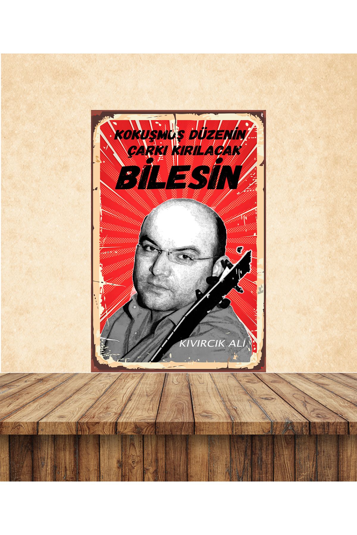 TAKIFİX Kıvırcık Ali Bilesin Temalı 20 x 30 CM MDF Tablo