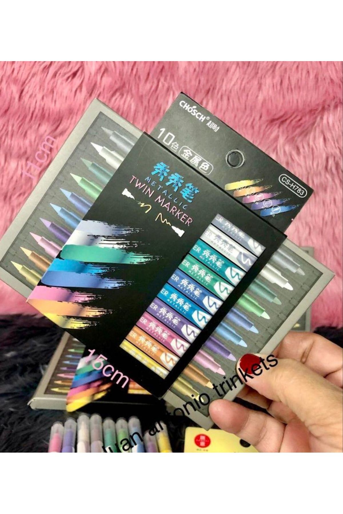 senacacollection 10 RENK METALİZE ÇİFT TARAFLI TWİN MARKER