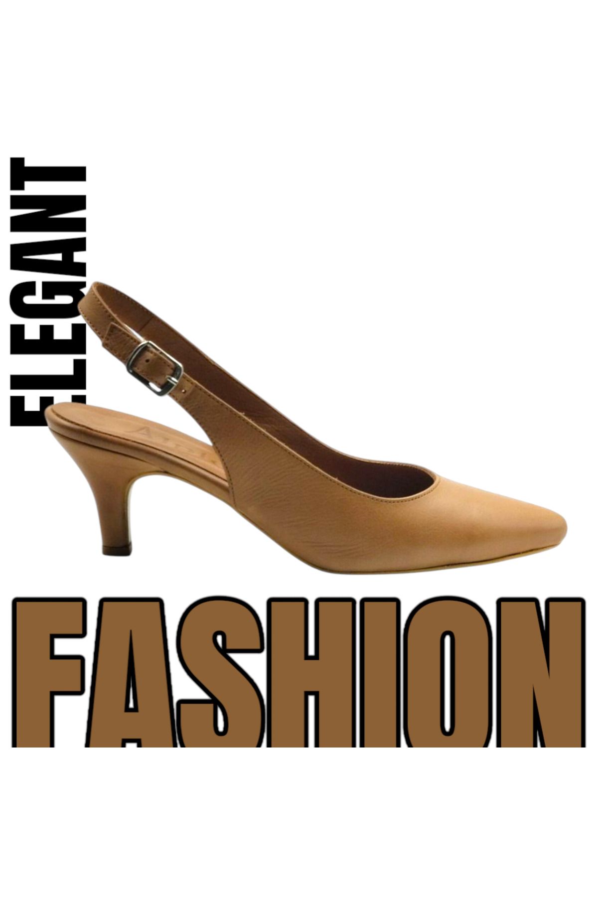 Escarpinshoes KADIN HAKİKİ DERİ ARKA AÇIK TOPUKLU GÜNLÜK VE ŞIK AYAKKABI