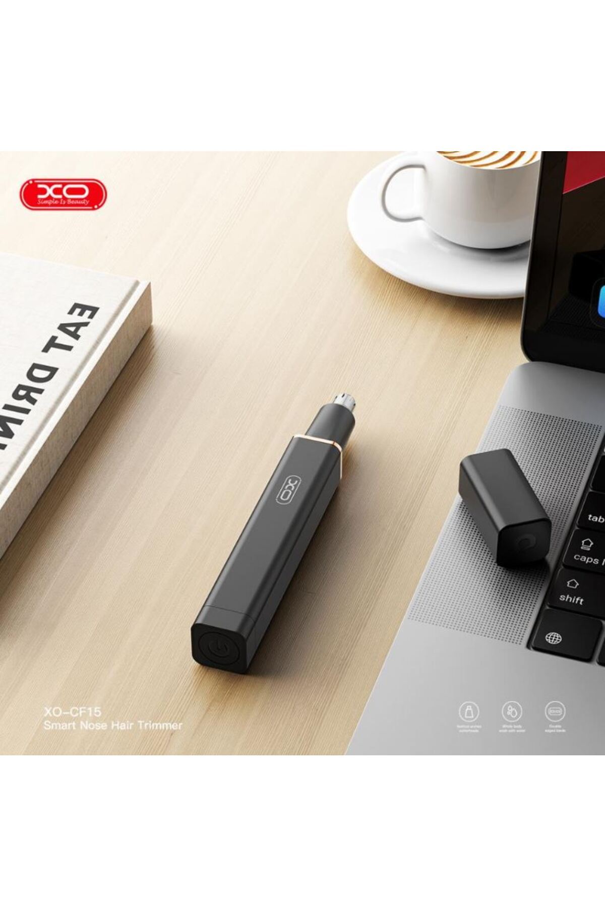 REDz Accessories-Nose Care Device, XO-CF15 Smart Nose Hair Trimmer, Power 1W, Portable, Black 2