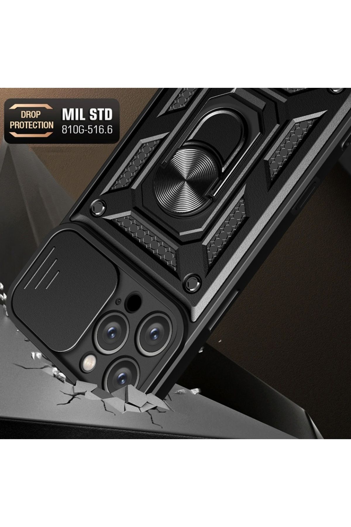 SKYDDAR INNOVATION-Husă pentru iPhone 16 Pro Max, protecție cameră, CamShield, neagră, set autocolante 7