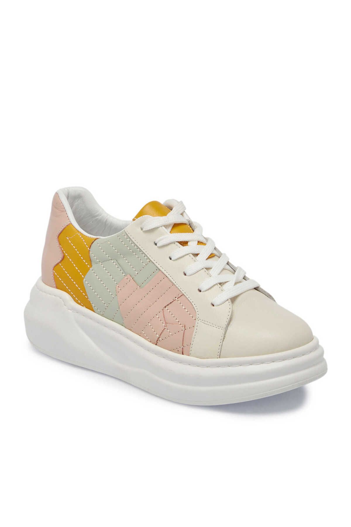 Tergan Bej Hakiki Deri Kadın Sneaker - K24I1AY67306-A25