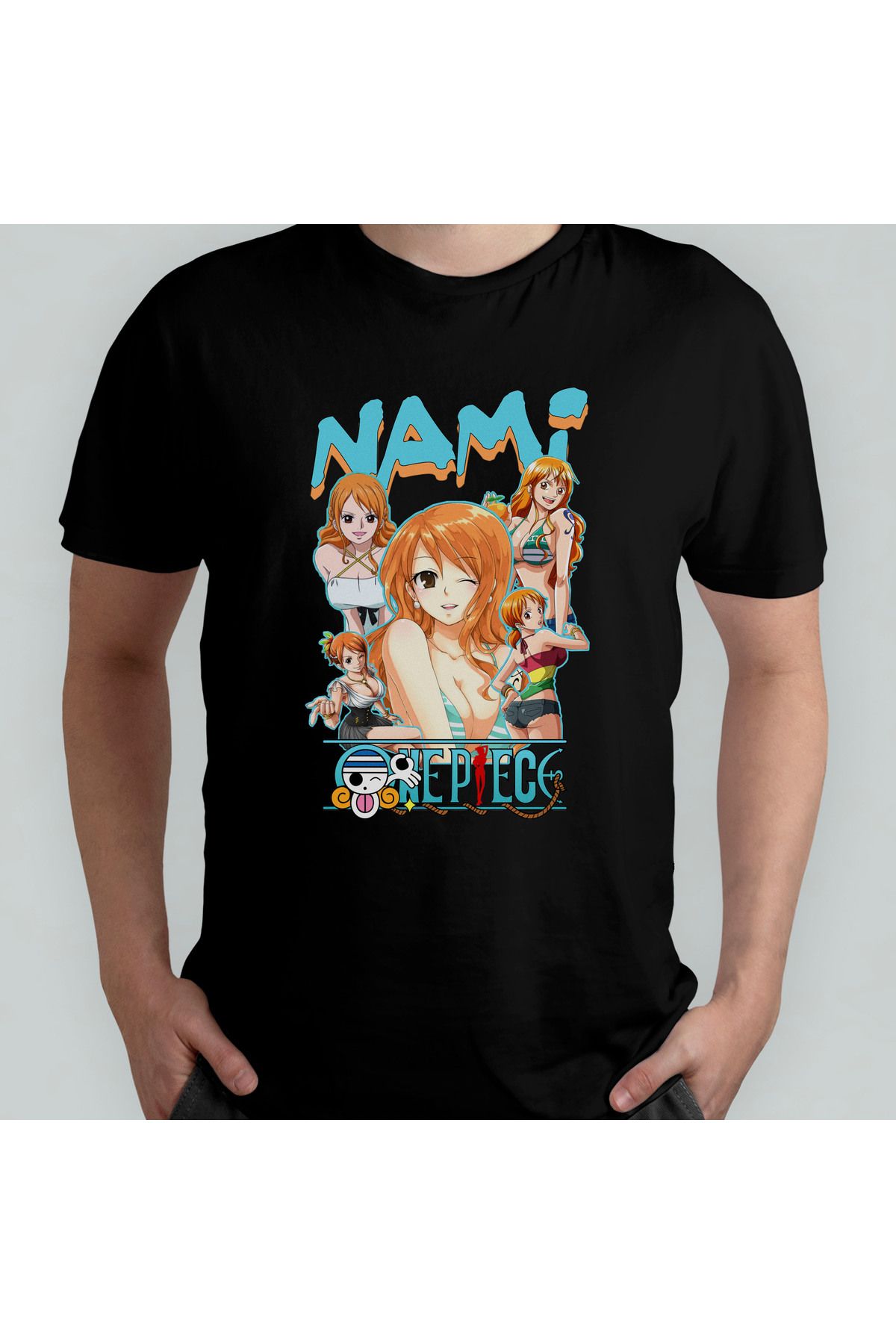 Pixxa One Piece Nami Unisex %100 Pamuklu Bisiklet Yaka T-Shirt Model 1