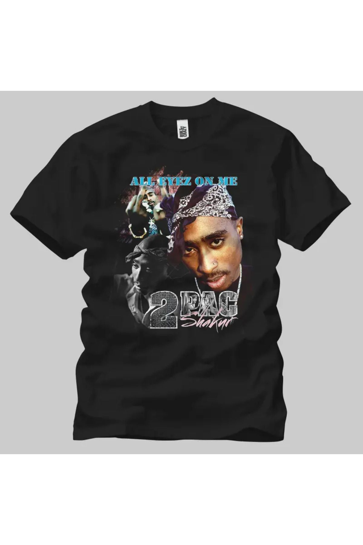Built By Crazy Tupac Shakur Retro Collage Unisex Tişört
