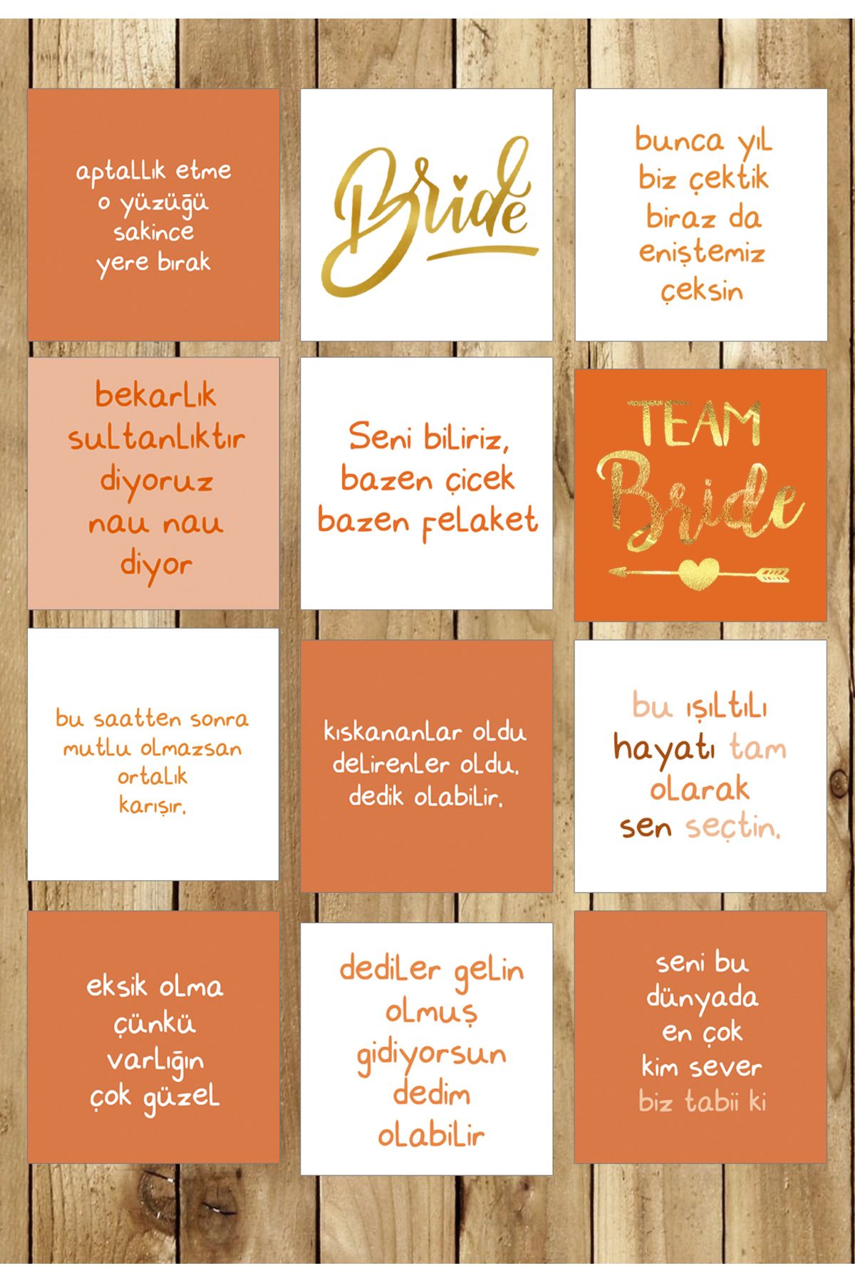Pankart Evi Bekarlığa Veda Partisi Motto 12 Adet Eğlenceli Kartlar Bride To Be Gelin