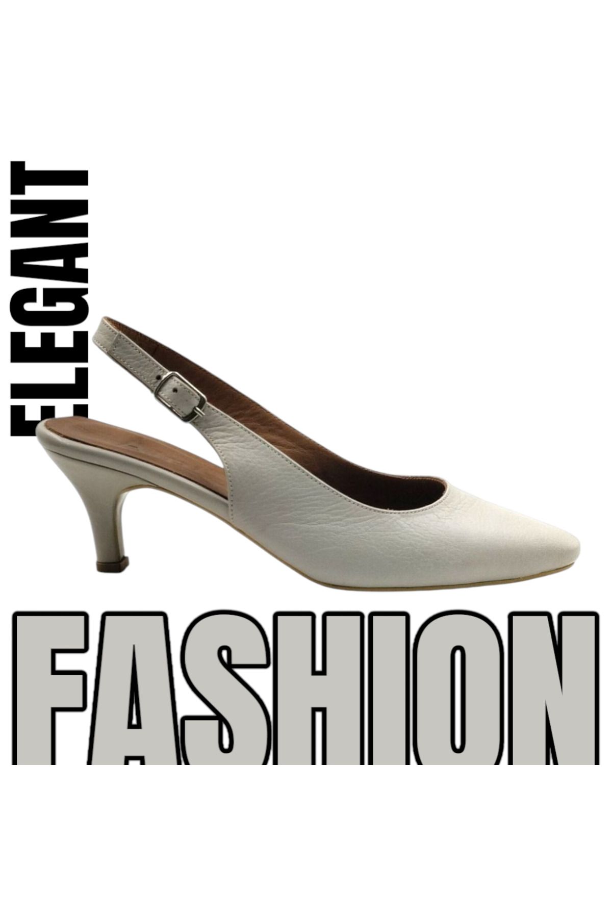 Escarpinshoes KADIN HAKİKİ DERİ ARKA AÇIK TOPUKLU GÜNLÜK VE ŞIK AYAKKABI