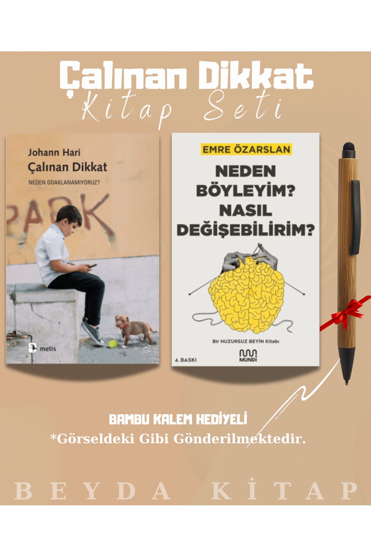 Metis Yayınları Çalınan Dikkat - Neden Böyleyim Nasıl Değişebilirim - Bambu Kalem Hediyeli - Kitap Seti