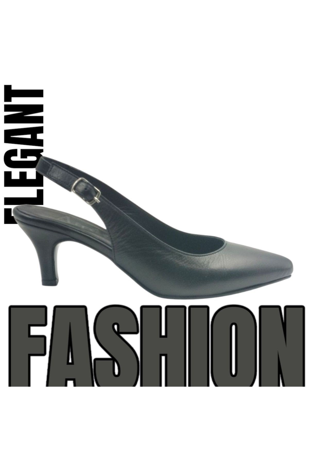 Escarpinshoes KADIN HAKİKİ DERİ ARKA AÇIK TOPUKLU GÜNLÜK VE ŞIK AYAKKABI