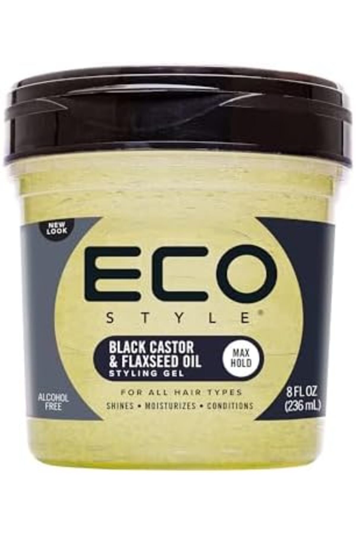 ECO STYLE-Eco Styler Black Castor & Flax Seed Oil, 8Oz, 236 ML (Pack Of 1) 2