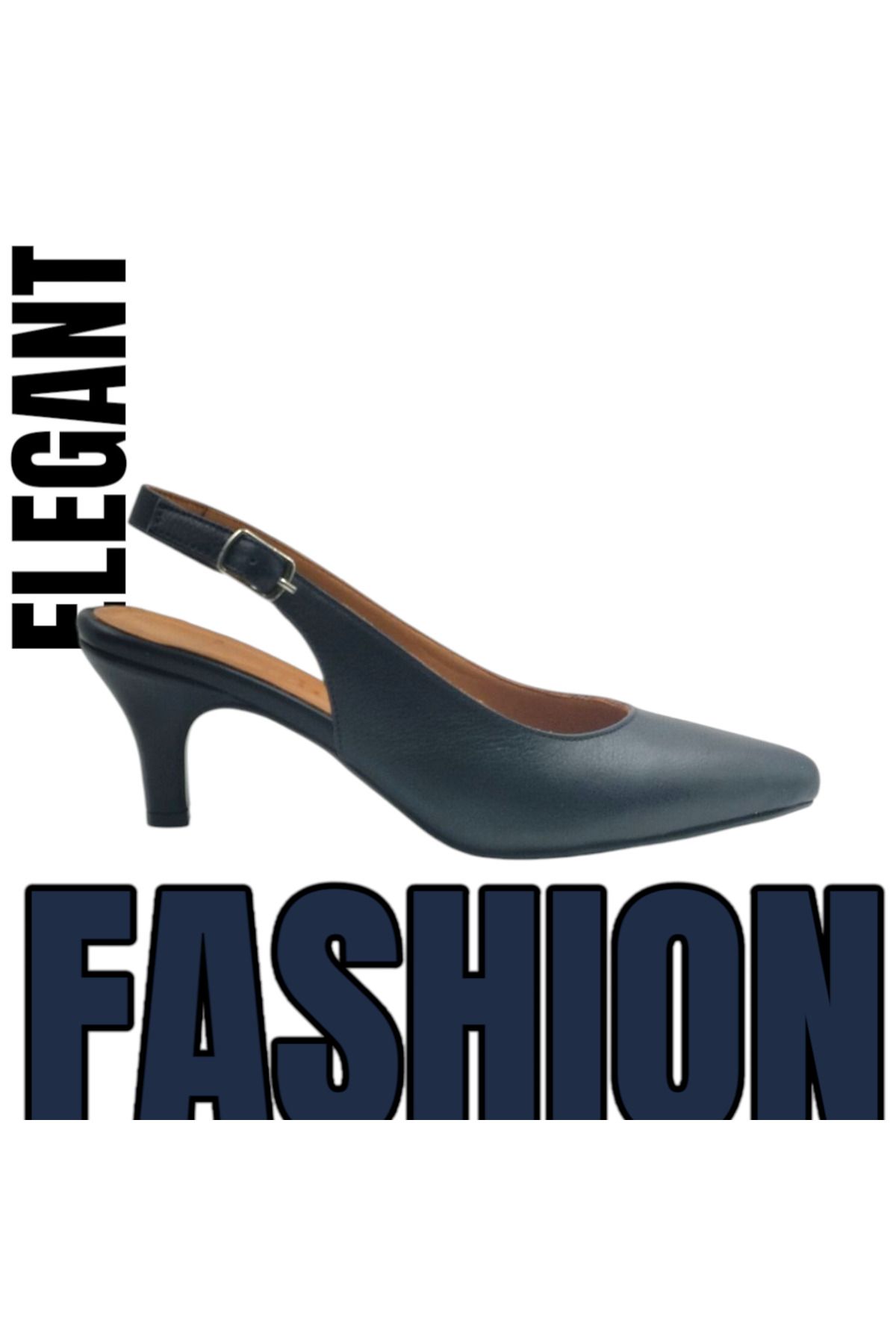 Escarpinshoes KADIN HAKİKİ DERİ ARKA AÇIK TOPUKLU GÜNLÜK VE ŞIK AYAKKABI