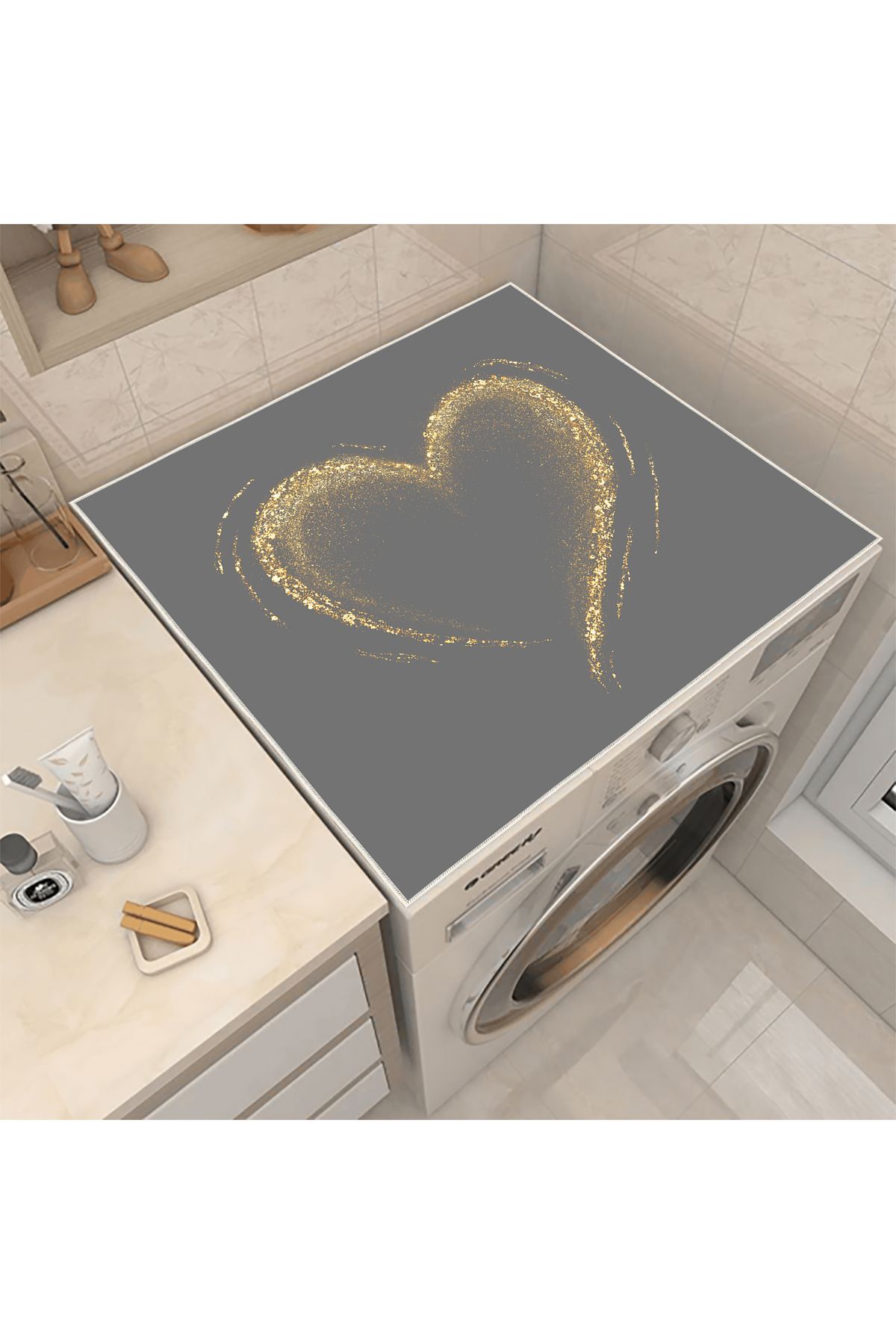 Nova Home Çamaşır Makinesi Örtüsü Kurutma Makinesi Matı - Kaymaz Yıkanabilir Leke Tutmaz Su Geçirmez
