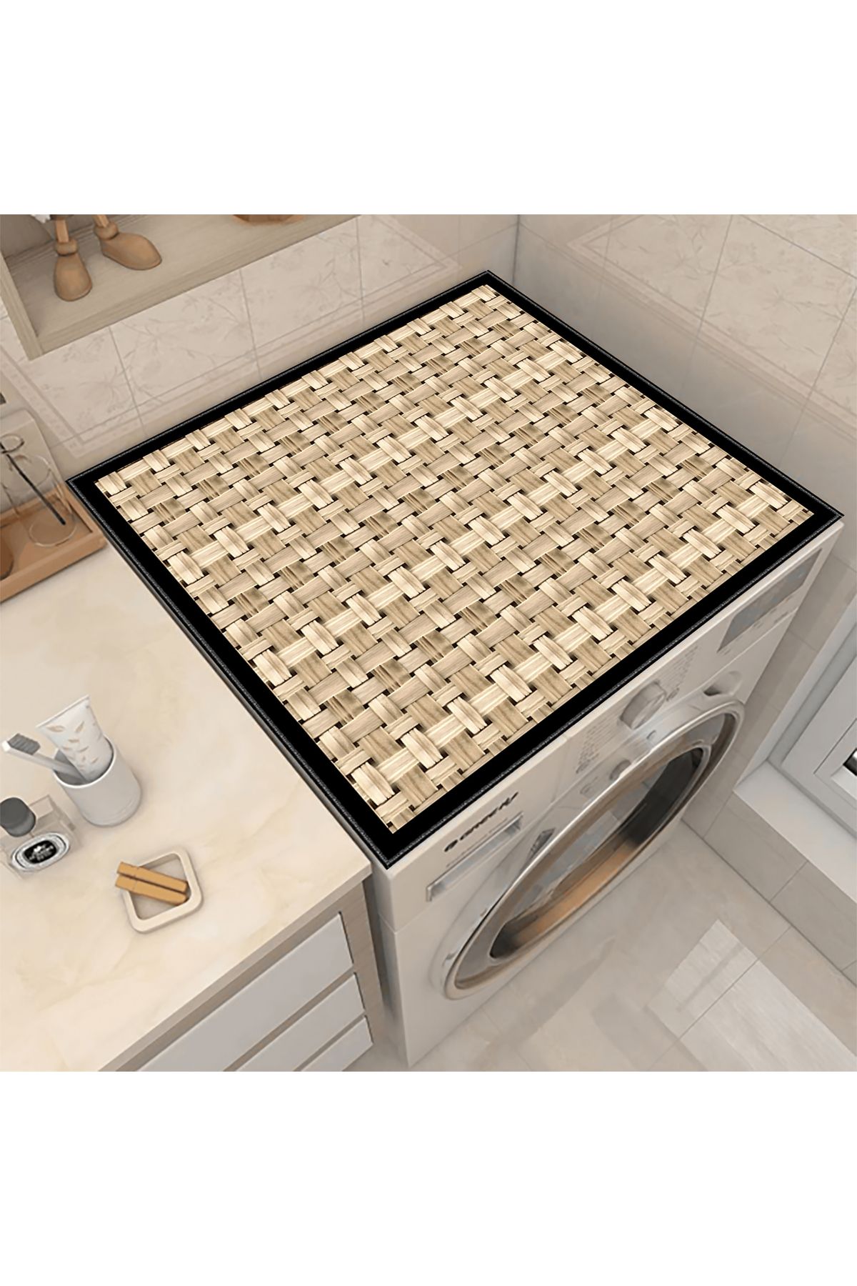 Nova Home Çamaşır Makinesi Örtüsü Kurutma Makinesi Matı - Kaymaz Yıkanabilir Leke Tutmaz Su Geçirmez