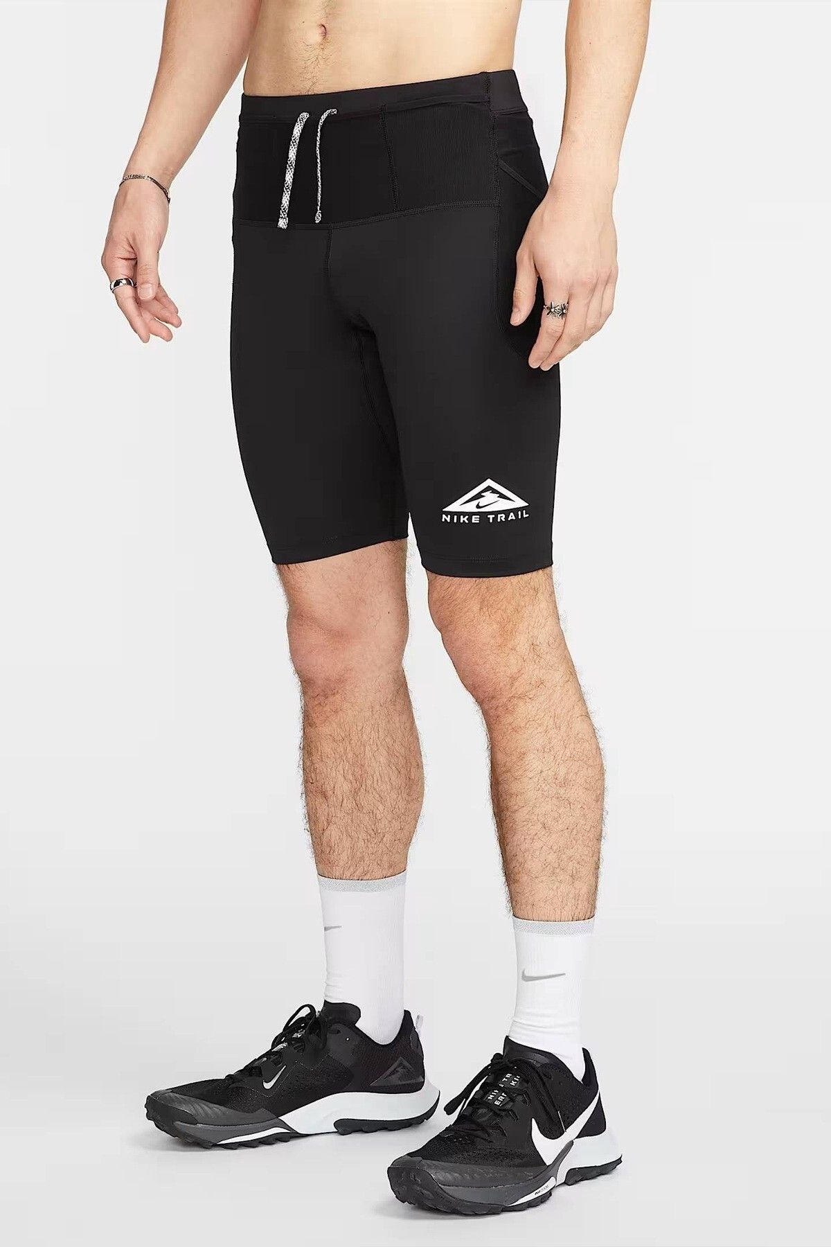 Nike Dri Fit Lava Loops Men's 1/2 Length Trail Running Tights Short Erkek 7 Cepli Koşu Şortu Siyah