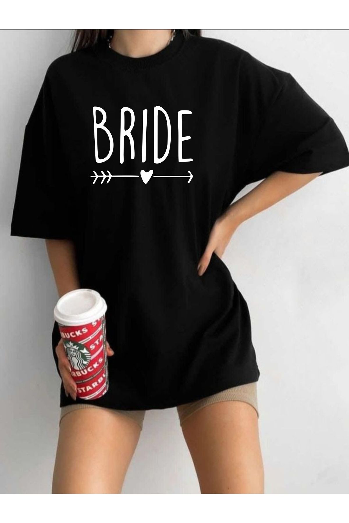 estilowear Kadın Oversize Baskılı Pamuklu T-shirt Model 1014