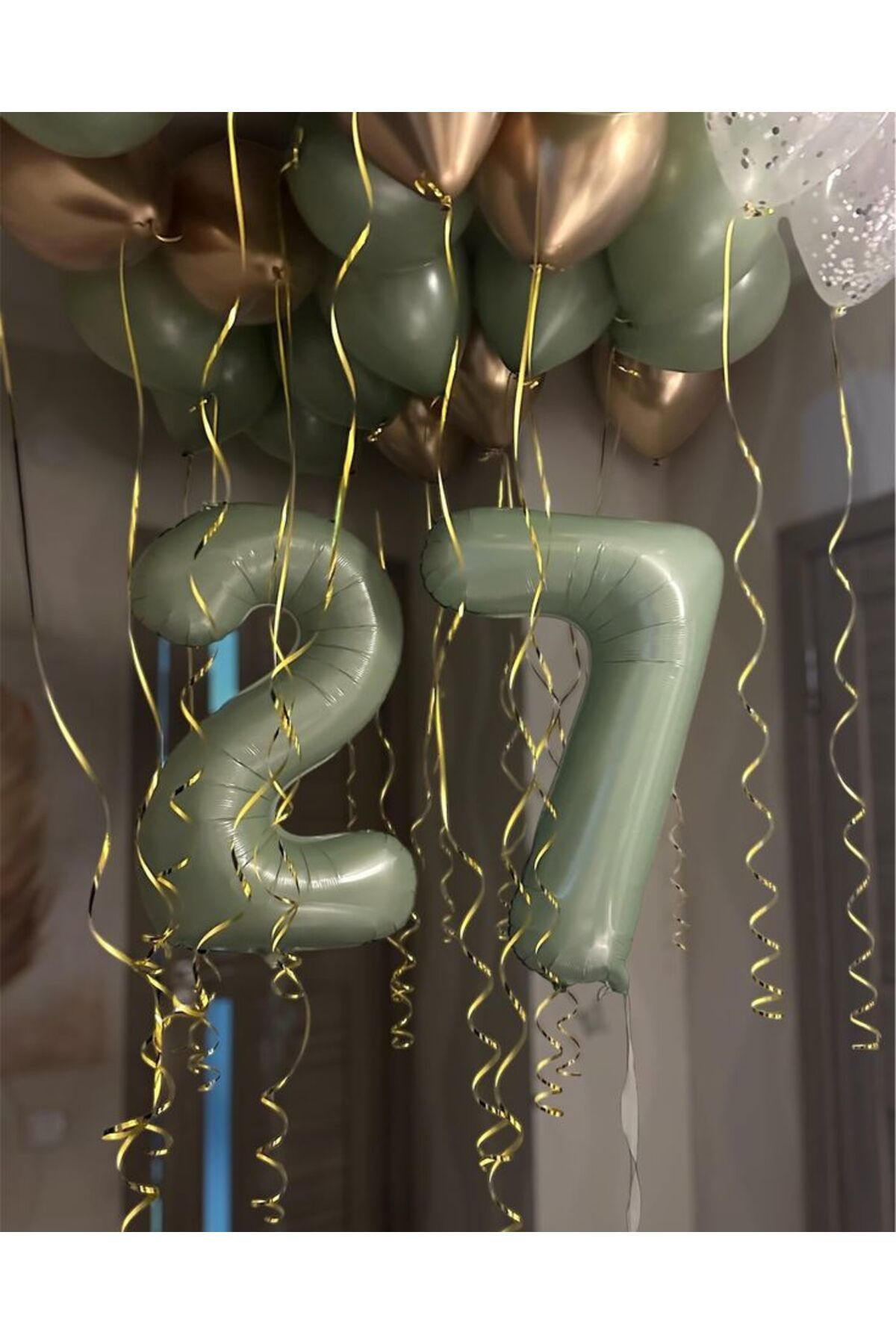 MERİ PARTİ 27 YAŞ YEŞİL FOLYO BALON SET YEŞİL RAKAM FOLYO BALON RAKAM SEÇENEKLİ GOLLF KÜF YEŞİLİ LATEKS BALON