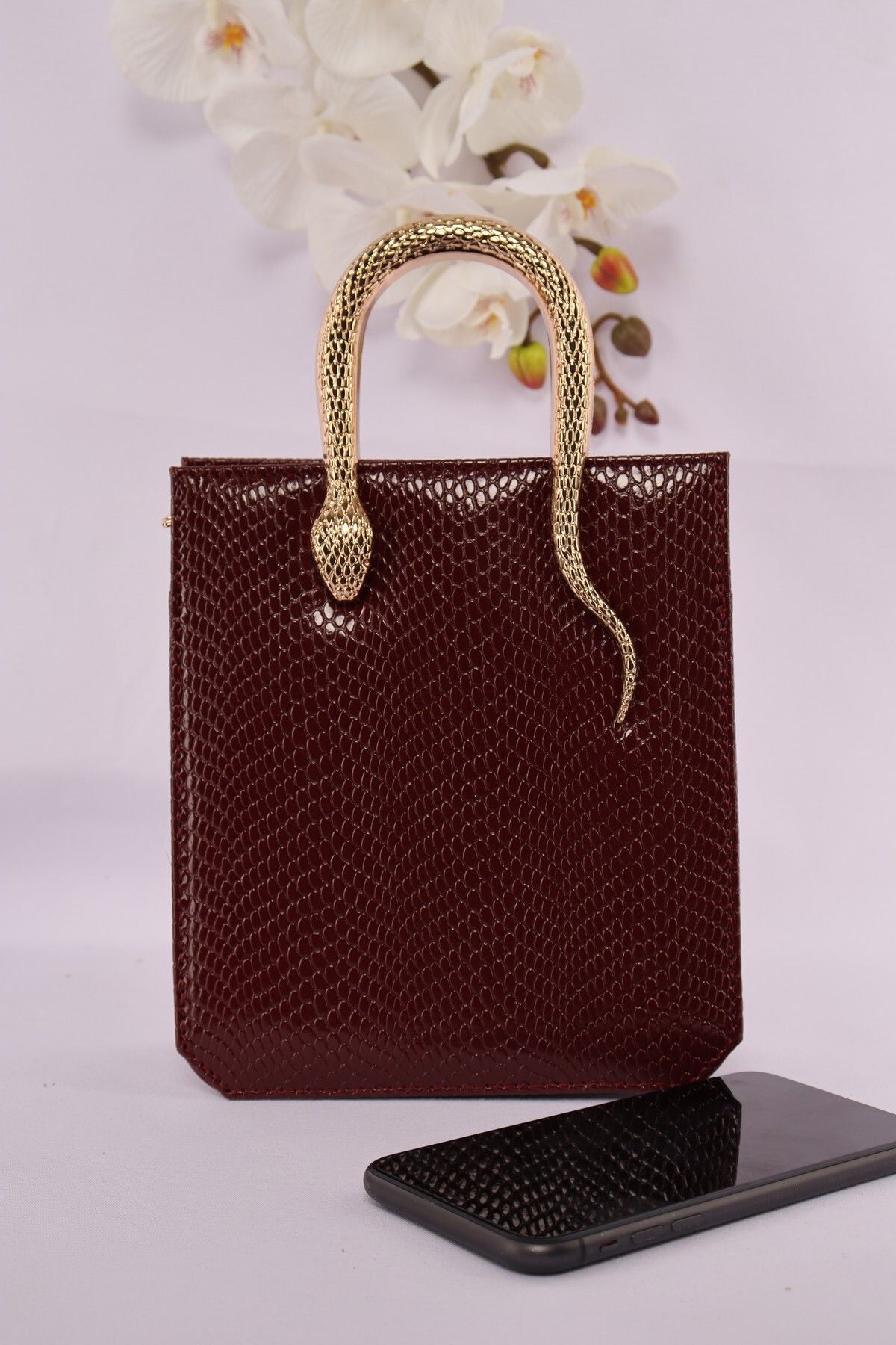weem bag-إليسارا EB0143 |   حقيبة محفظة بيثون جذابة على شكل ثعبان 2