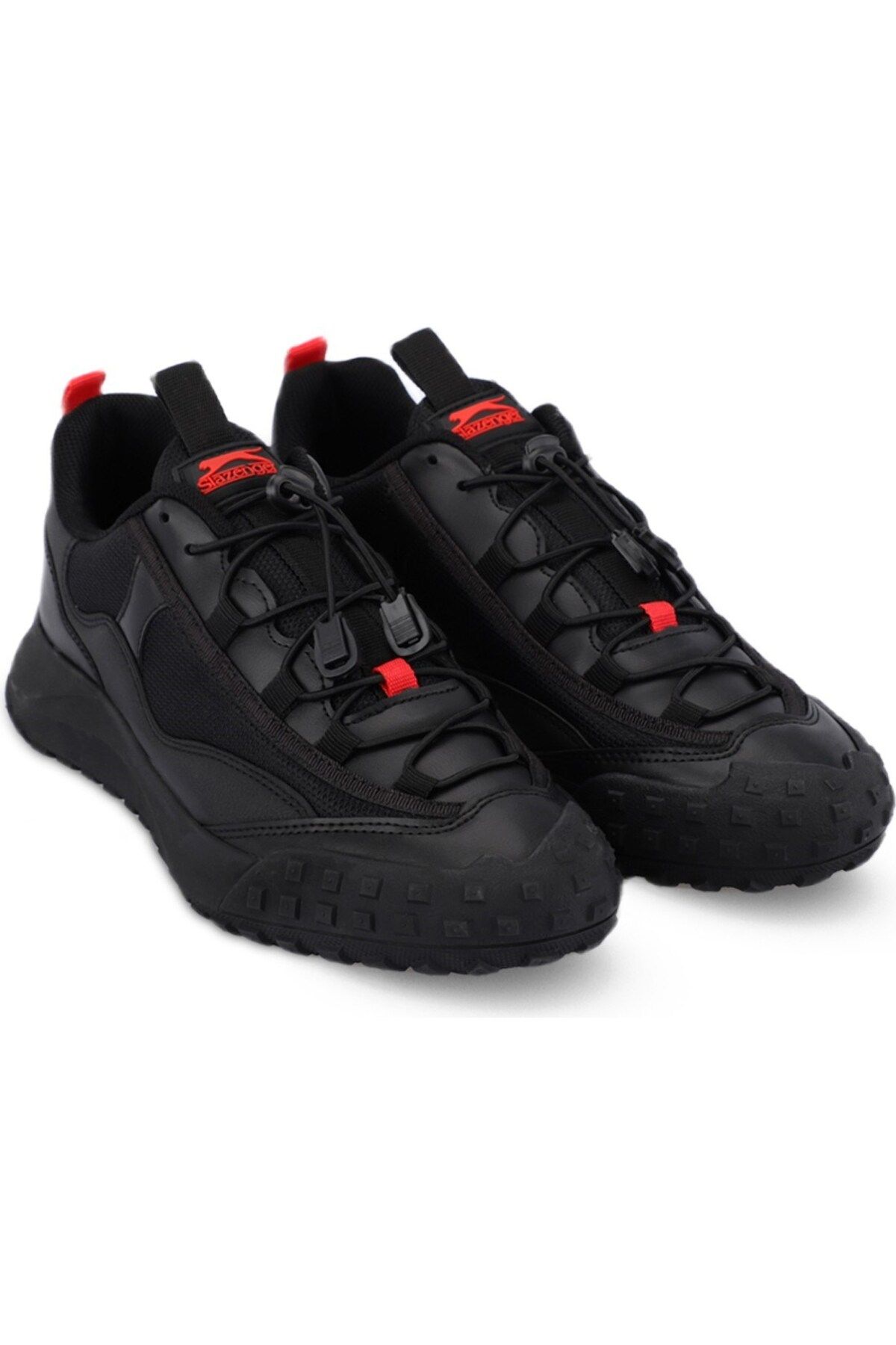 Slazenger Kışlık Suya Dayanıklı Bağcıklı Erkek Trekking Ayakkabısı Siyah-Kırmızı