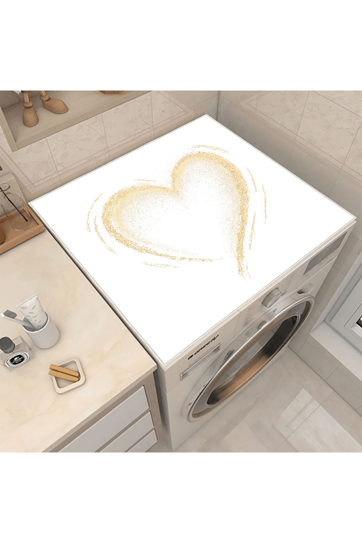 Nova Home Çamaşır Makinesi Örtüsü Kurutma Makinesi Matı - Kaymaz Yıkanabilir Leke Tutmaz Su Geçirmez