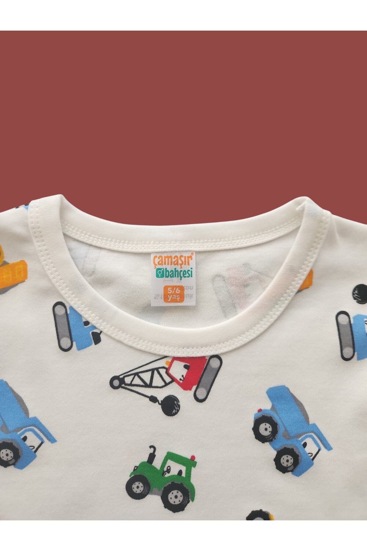 çamaşır bahçesi kendinize iyi bakın Uzun Kollu Desenli Çocuk Pijama Takım #baskılıçocukpijamatakım #çamaşırbahçesi #vinçdesenipijama fotoğrafı 5 (önizleme)