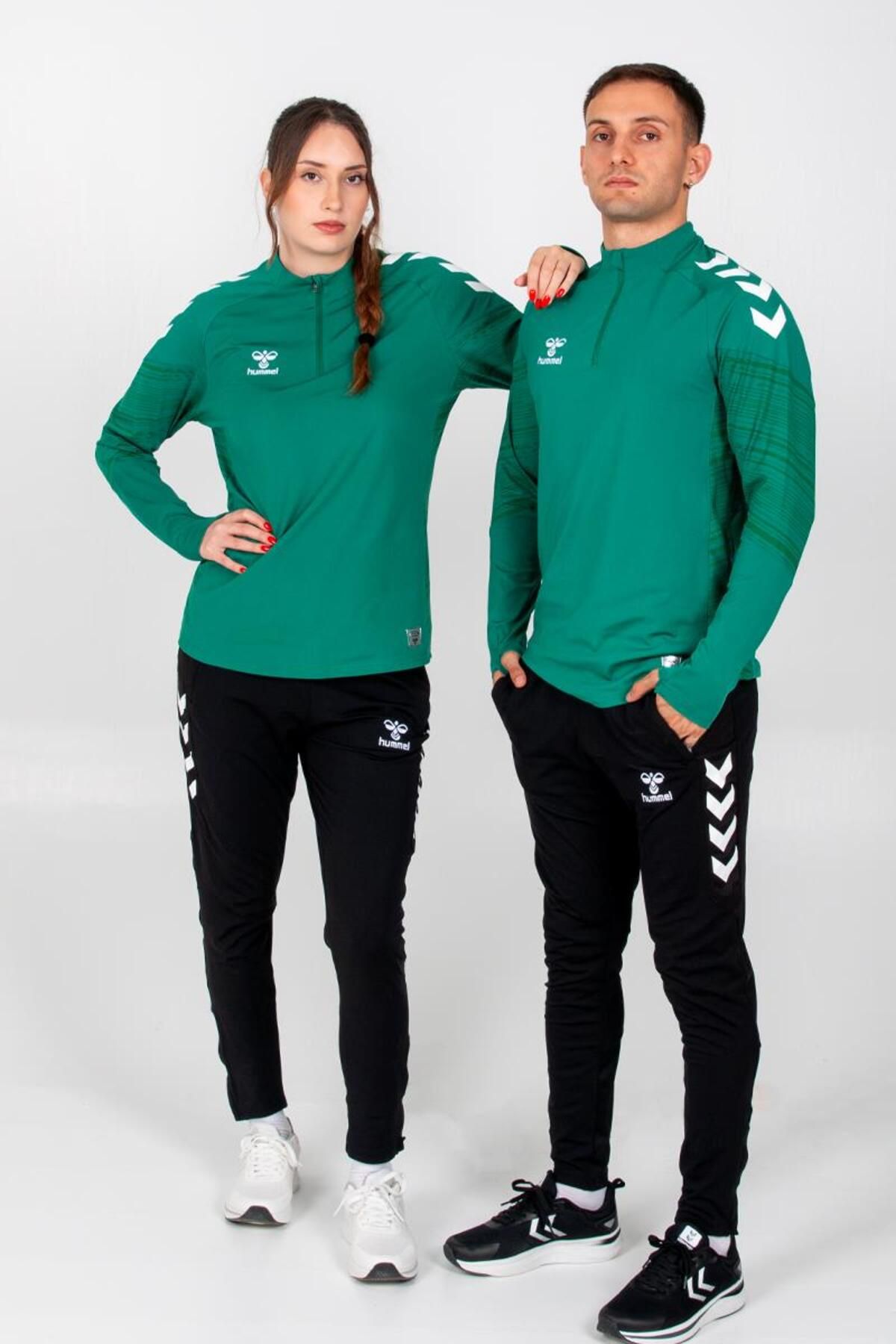 ست گرمکن ورزشی مردانه و زنانه مربی خط سبز اورجینال hummel